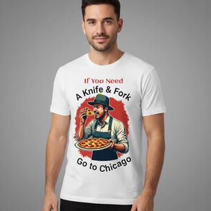 Pizza rivaliteit uniseks T-shirt, New York vs Chicago, foodie cadeau, grappig shirt, deep Dish vs NY stijl, pizza oorlog humor, cadeau voor hem, cadeau voor haar,