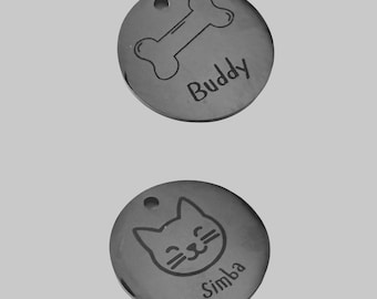 Engraved Stainless Steel Pet Tag – Custom Dog or Cat ID