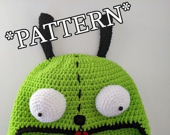Green Alien Crochet Hat *Pattern* Gir