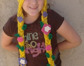 Purple Rapunzel Character Hat with Long Braids | Etsy