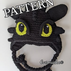 Toothless Dragon Nightfury AND Lightfury Crochet Hat Pattern