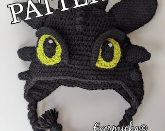 Toothless Dragon Nightfury AND Lightfury Crochet Hat Pattern