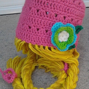 Pink Rapunzel Character Hat with Long Braids image 4