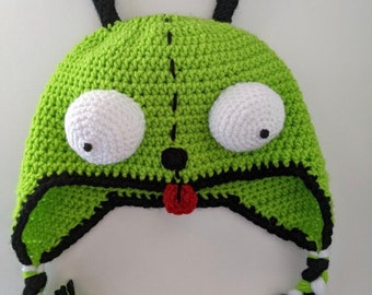 Green Alien Earflap Hat
