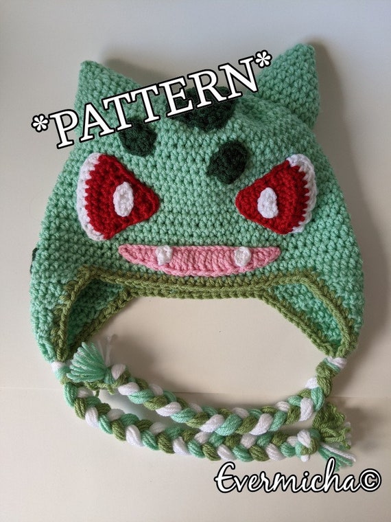 8 Bulbasaur Crochet Patterns 2 Nature Battle Pet Crochet Hat *Pattern only