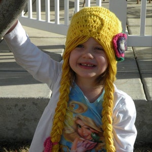 Pink Rapunzel Character Hat with Long Braids image 2