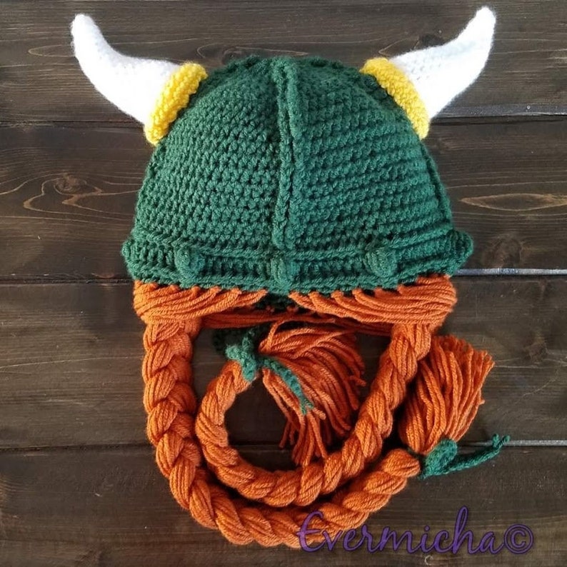 Hot Pink Viking Hat with Braids Etsy