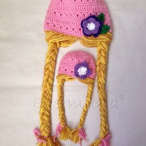 Pink Rapunzel Character Hat with Long Braids image 3