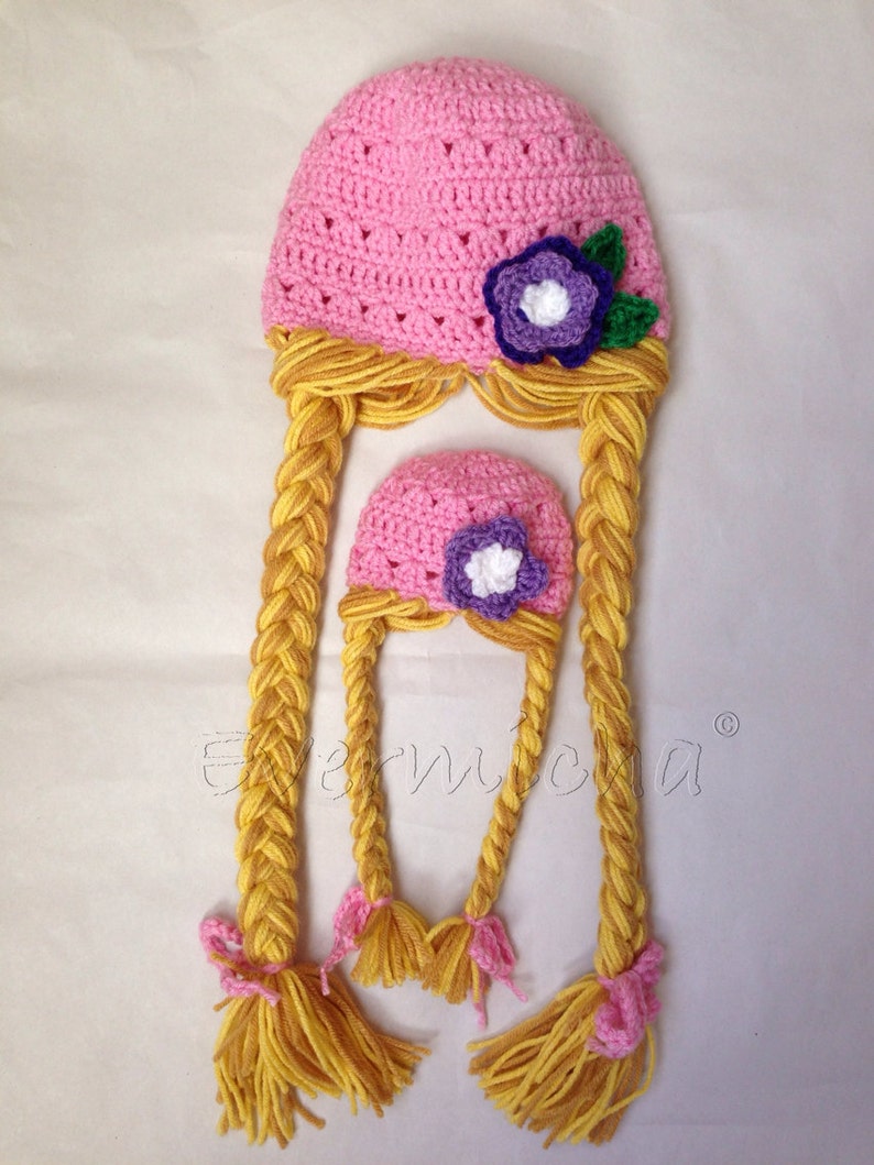 Pink Rapunzel Character Hat with Long Braids image 3