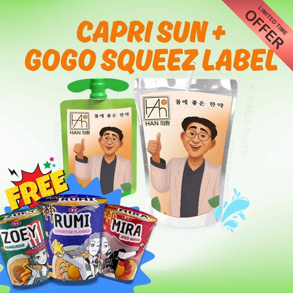 n*rumi商品 Kpop Demon Hunters, Dr. Han's Tonic Drink Wrapper, Gogo Squeez +