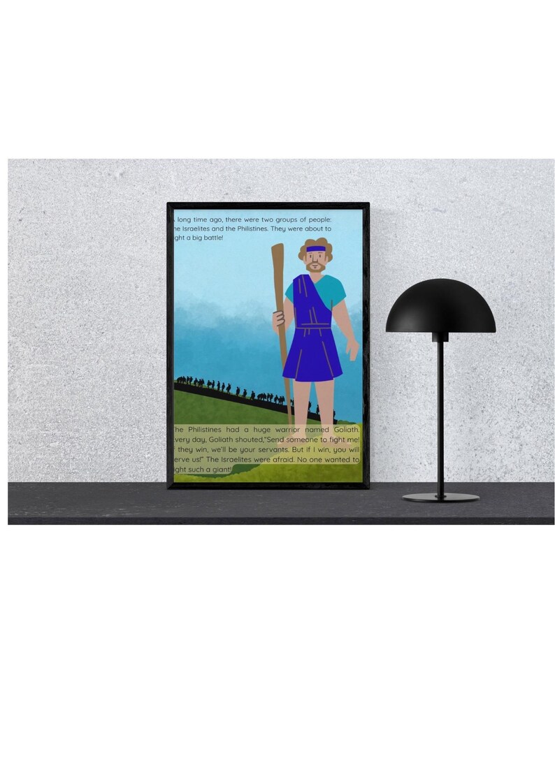 David and Goliath Printable Bible Story Etsy