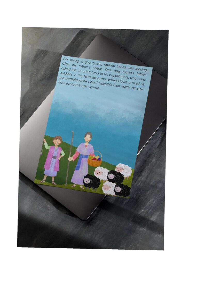 David and Goliath Printable Bible Story Etsy