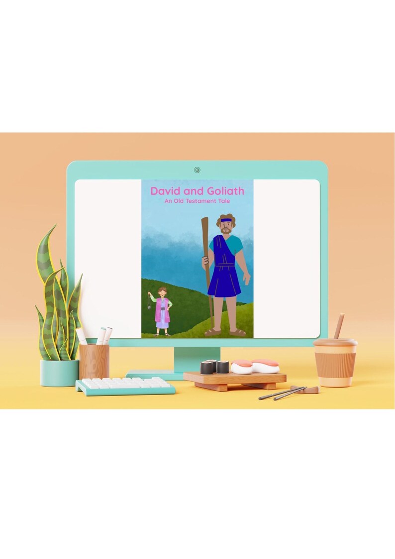 David and Goliath Printable Bible Story Etsy