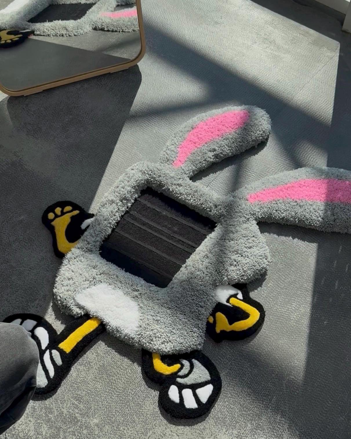 Rabbit Cartoon Inspired Character Handmade 3D Tufted Rug ...