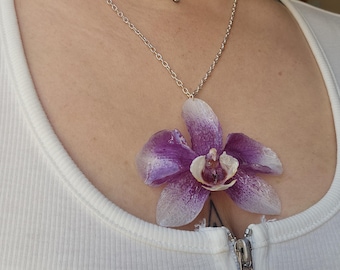 Real Handmade Orchid Necklace - Etsy