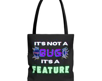 Funny Coder Gift, Geek Laptop Tote, Polyester Tech Bag, Its Not a Bug Merch