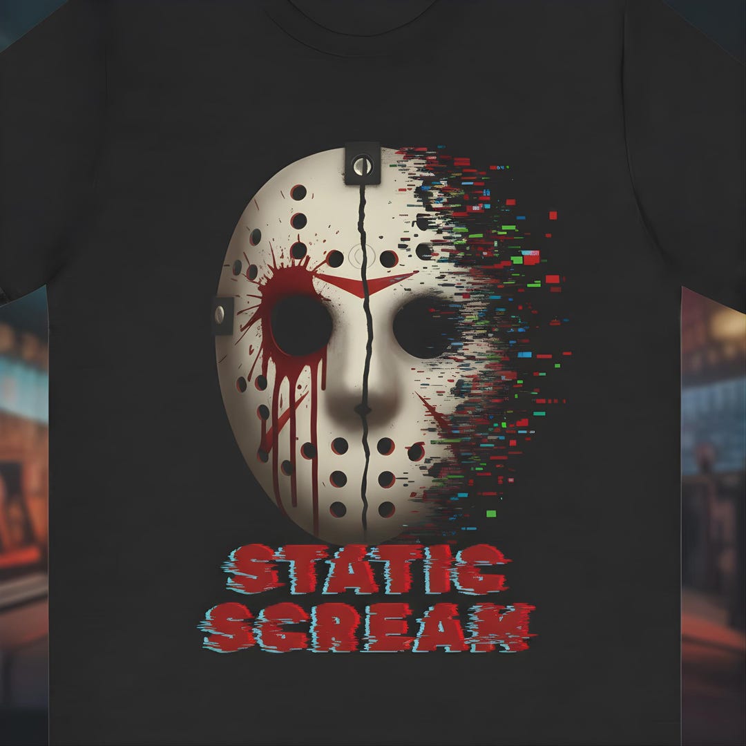 Jason Mask Glitch Art Shirt, 80s Slasher Movie Tee - Etsy