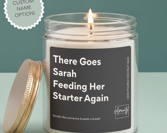 Personalized Sourdough Starter Candle: Funny Baker Gift (4oz, 9oz)