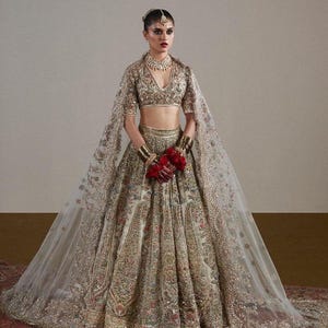 Exquisite Bridal Lehenga Choli | Handcrafted Embroidery | Indian Pakistani Wedding & Reception Outfit