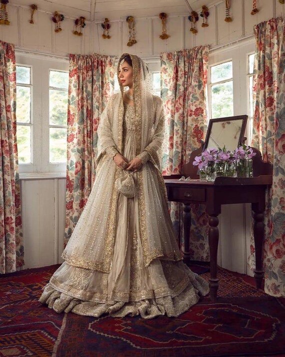 slim fit dress slacks Grand Champagne Bridal Gown (BR-01) – Ammara Khan main image 1