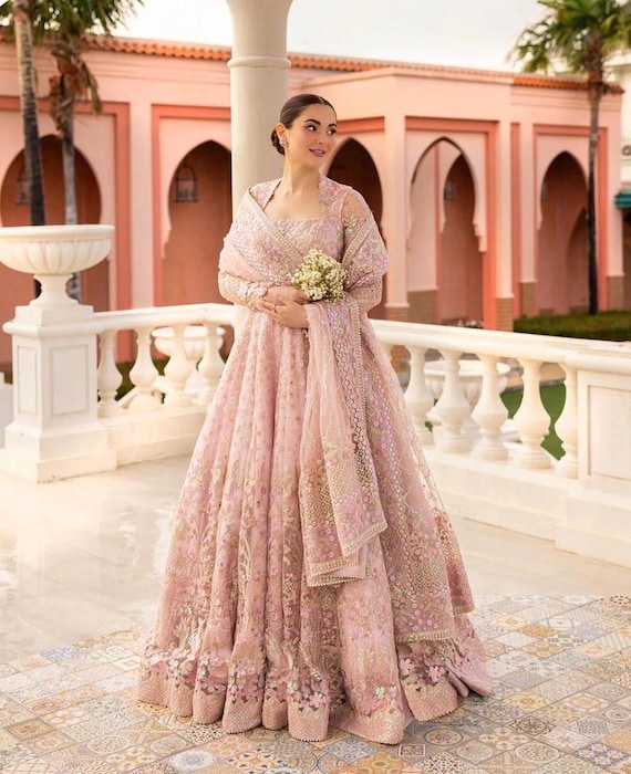 open lace back dress Blush Pink Embroidered Indian Cotton Dresses main image 0
