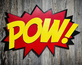 Gran lámina decorativa/pintura de pared con cita de cómic POW