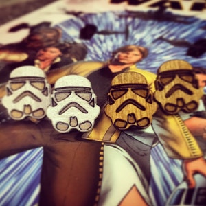 Wood or White Stormtrooper Star Wars Stud Earrings