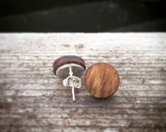 Wood Circle Stud Earrings