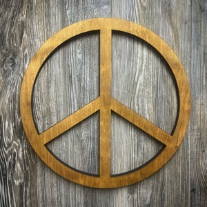 15 INCH - Wood Peace Sign Wall Art