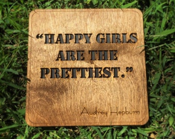 Audrey Hepburn Pretty Girls Quote - Wall Art