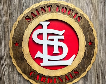 Placa de arte mural con el logotipo de los Cardenales de San Luis