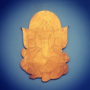 Wooden Ganesha Elephant Spiritual Wall Art