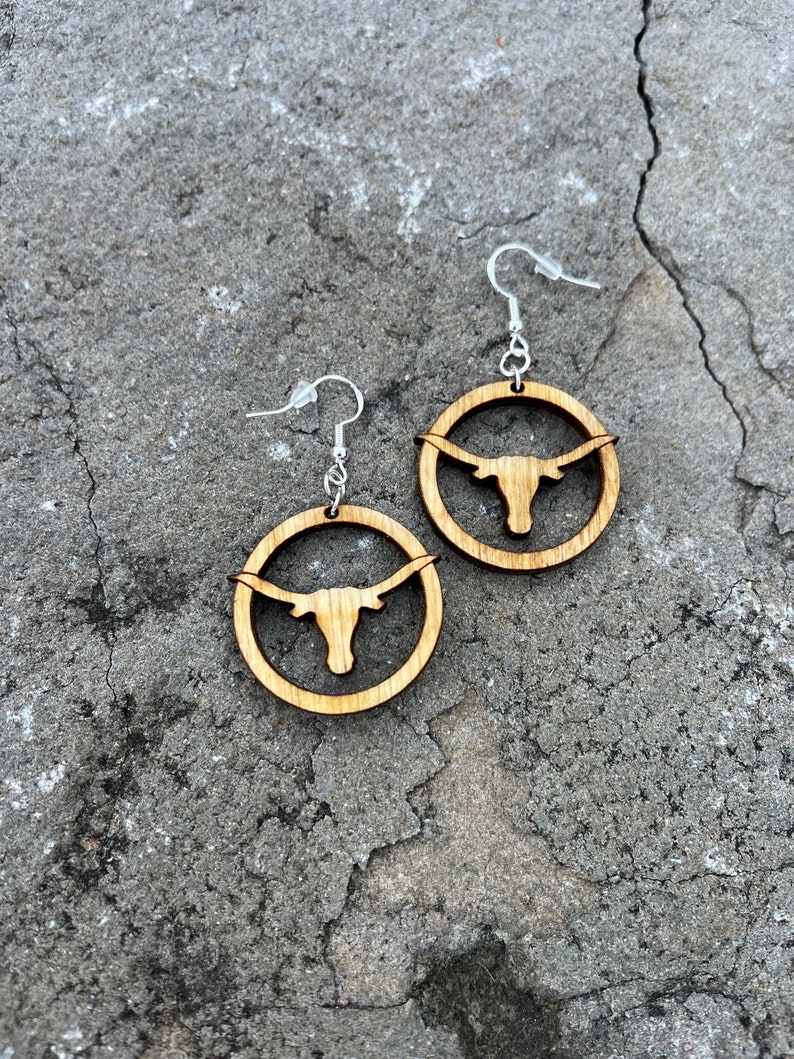 Texas Longhorn Earrings image 2