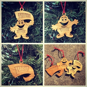 College WKU drei Ornament Bundle - Big Red, Big Red mit Handtuch, WKU Handtuch