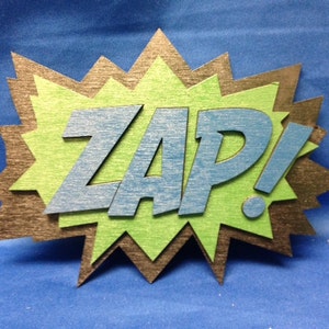 Comic Book ZAP Quote Wall Art Plaque