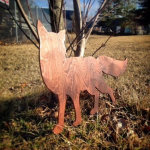 Large Wood Fox Silhouette Wall Art