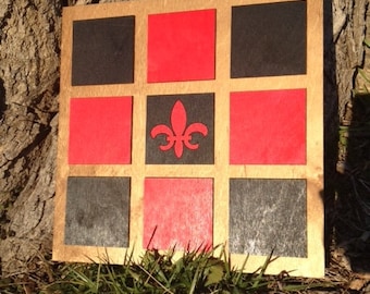 Red and Black Fleur de lis - Wall Art