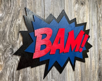 Arte de pared/placa con cita de cómic BAM GRANDE
