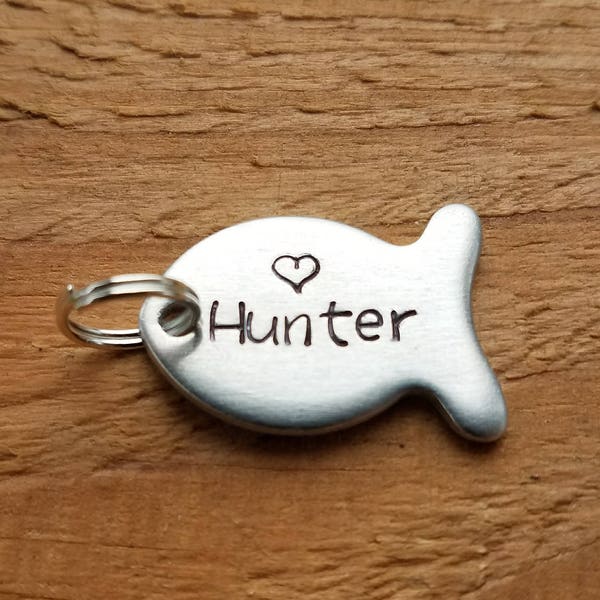 Personalized Fish For Key chains With Name (s), Date (s), Heart, Customized Just For You