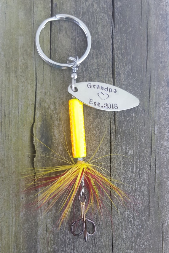 Personalized Fishing Lure Keychain With Extra Blank for More Stamped  Personalization 