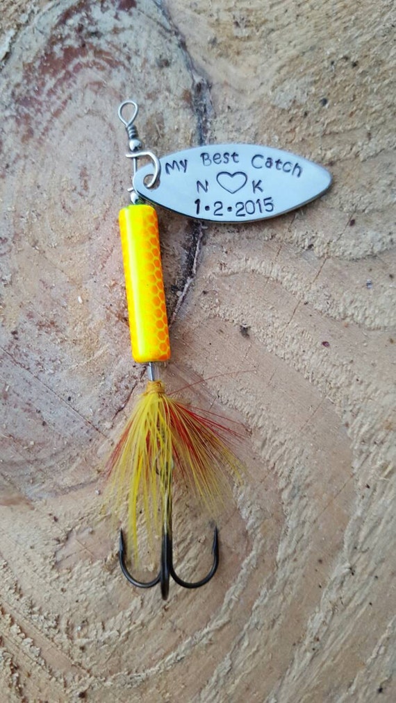 Fishing Lure Key Chain Personalized Customized and Hand Stamped 