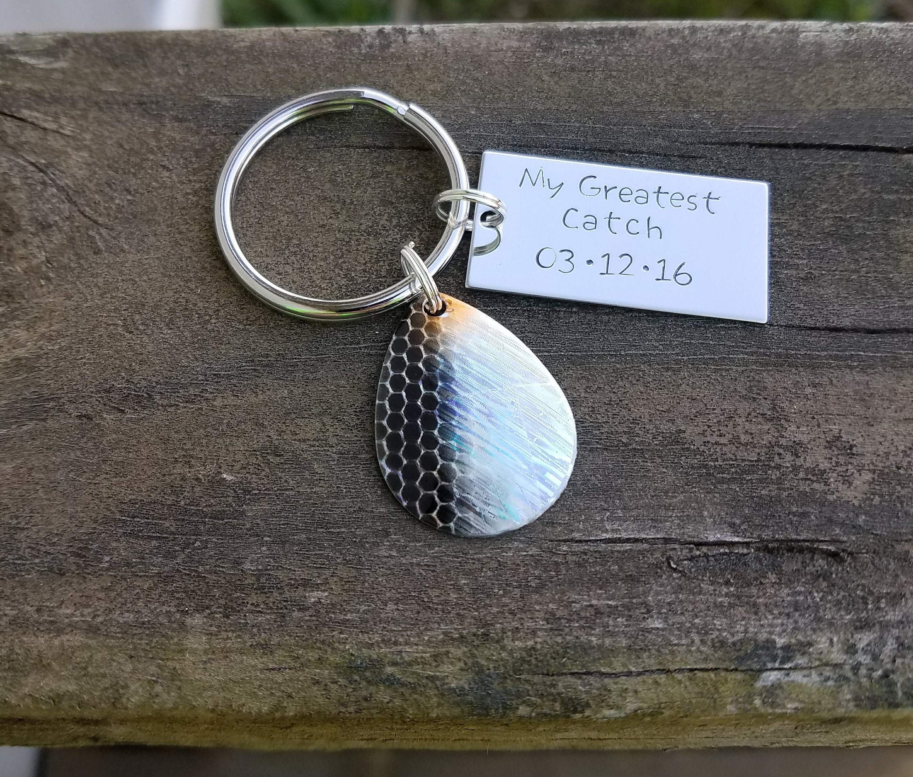 Holographic Scales Fishing Lure Key Chain Personalize, Customized