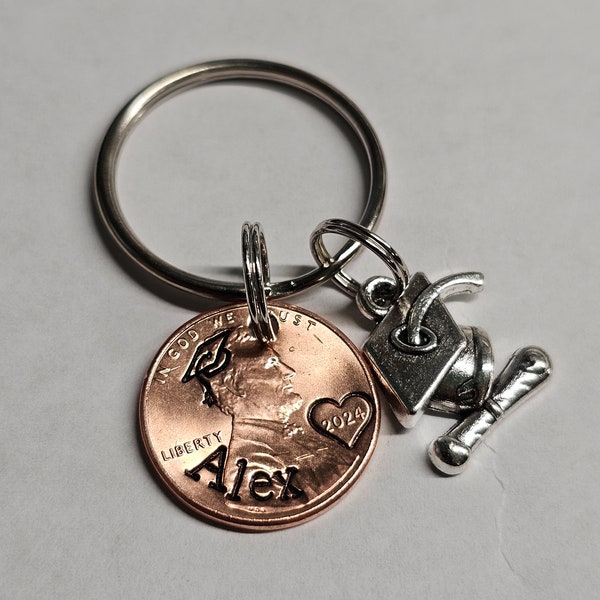 Klasse von 2024 GRADUATION Penny Keychain Personalisierte Lucky