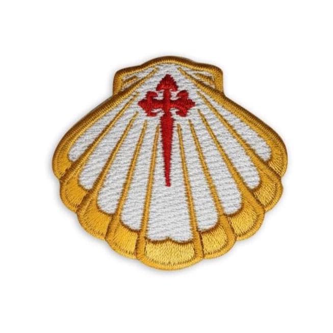 Toppa Termoadesiva Santiago De Compostela - Patch Ricamata Per Zaini, Vestiti E Cappelli, Idea Regalo Pellegrino, 75x60 Mm