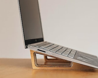 Baltic Birch Laptop Risers – Slim, Modern, Ergonomic Desk Stand, crafted by Overland Interiors