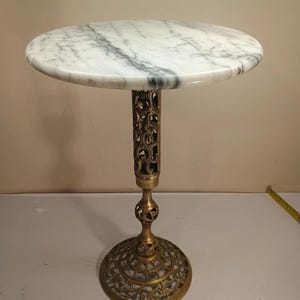 Vintage Round Marble Top Side end Table