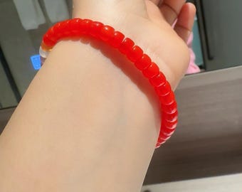 Pulsera de cuentas de ágata Nanhong natural / Joyería artesanal de piedras preciosas, origen chino