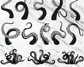 Tentacles SVG Bundle | Kraken & Cthulhu Sea Monster | Octopus Tentacle SVG | Kraken Tentacles Clipart png svg eps
