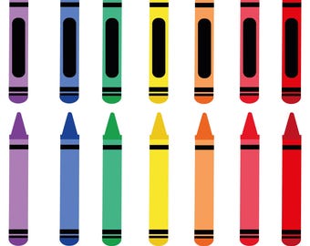 Crayons SVG, Crayons Clipart, Individual Crayons PNG, Colorful Crayons, Coloring SVG, School Supplies, Digital Download, Cricut Cut File