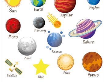 Planets SVG, Space PNG, Solar System Clipart, Instant Digital Download